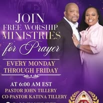 Free Worship Ministries Monday–Friday prayer flyer