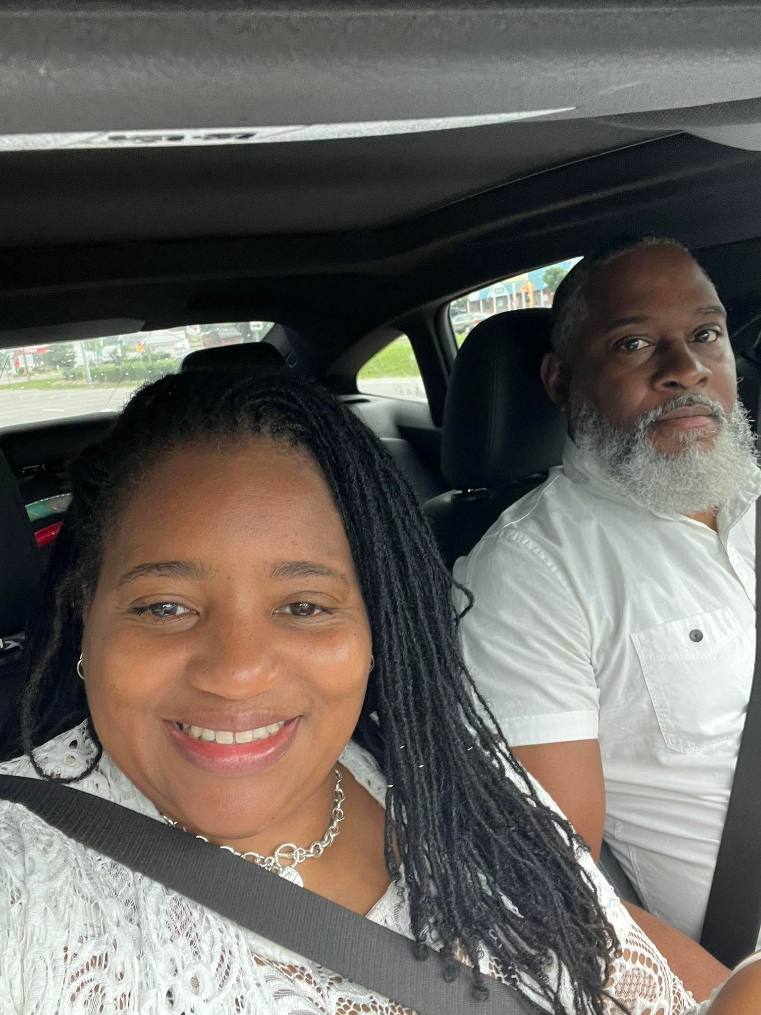 Pastor John & Lady Katina Tillery selfie in the car